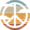 Friedenszeichen Retro Design Peace Zeichen