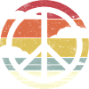 Retro Design Friedenszeichen Peace Zeichen