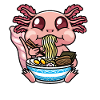Axolotl Kawaii Ramen Noodles Anime
