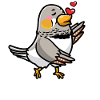 Zebra Finch Bird Kisses Emoticon