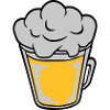 Comic beer from above