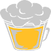 Draufsicht von oben Bier