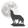 schöne wildtiermotive, Heulende Wolfsilhouette