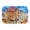 Dublin Ireland Uk Watercolor Sketch Drawn Painting