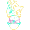 Heart Skull 2 yellow