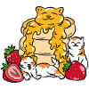 Kawaii Kitten Pancakes with Honey