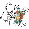 Zodiac Flower Retro