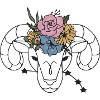 Zodiac Flower Retro