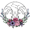 Zodiac Flower Retro