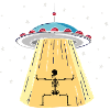 UFO mit Skeleton Lichtinstallation