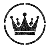 Sponge stencil Crown inside circle