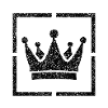 Sponge stencil Crown inside square