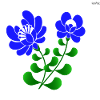 Blue folk art motive #4