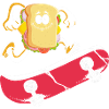 Sandwich Skateboarder Skateboarding Skateboard