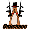 Kangourou avec des armes Kangourous