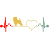 Singe Pink Dog Heartbeat Retro