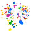 Handball mit buntem Feuerwerk