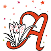 Lettre, initiale, fleur