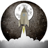 Round old rocket background