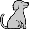 Happy seated good dog