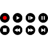 Pulsanti del lettore video musicale Riproduci icone Icone