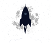 Silhouette rocket lift off