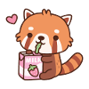 Il simpatico piccolo panda rosso ama bere latte