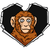 Singe fissure trou déchiré coeur visage de singe