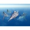Monstrous fish and submarine