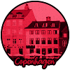 Copenhagen silhouette in red look