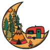 Retro Moon Camping