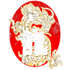 Drache mit chinesischen Schriftzeichen