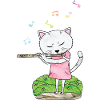 Katze, die Flöte spielt Cat-Elternteil. Gift