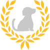 Brave dog laurel wreath silhouette