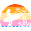 Surfeuse Retro palmier