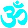 OM Sign Neon Blue Yoga