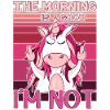 Böses Einhorn zeigt Mittelfinger. Morgenmuffel