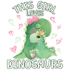 This little girl loves dinosaurs