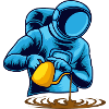 Astronaut coffee barista