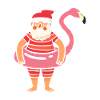 Weihnachtsmann Flamingo Schwimmreifen