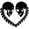 Heart of black skulls