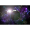 Moon and earth with sun