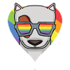 LGBT Hund Bullterrier Regenbogen