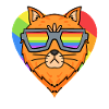 LGBT Cat Maine Coon Rainbow