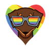LGBT Hund Dackel Regenbogen