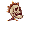 Dagger and crown - majestic skull