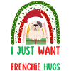 Noël mignon bouledogue français Kawaii