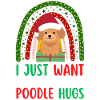 Joyeux Noël Caniche Mignon Kawaii