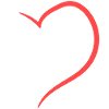 Demi-cœur en rouge design