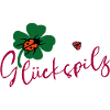 Lucky mushroom, cloverleaf, ladybug